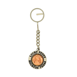 One unit of Houston Texas One Lucky Penny Swivel Keychain