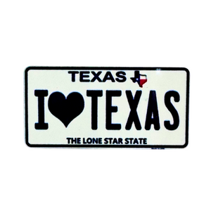 One unit of I Love Texas License Plate Souvenir Hat Pin