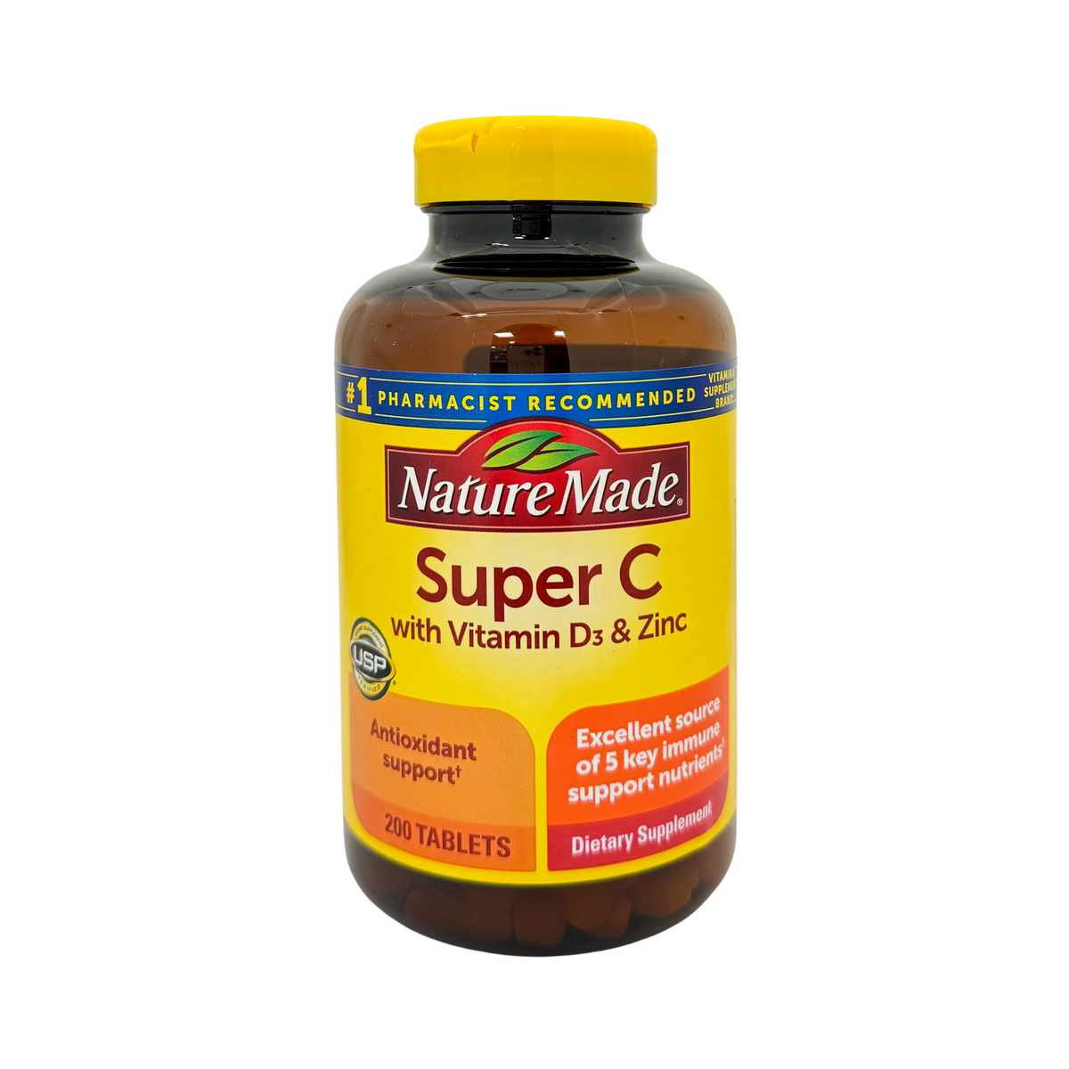 Nature Made Super C with Vitamin D3 and Zinc 200 Tablets