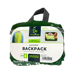 One unit of Travelon Packable Backpack - Dark Green