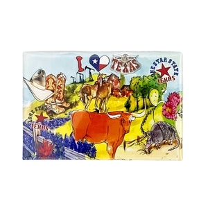 I Love Texas Flat Magnet