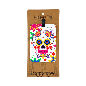 Sugar Skull Luggage Tag - Galveston TX