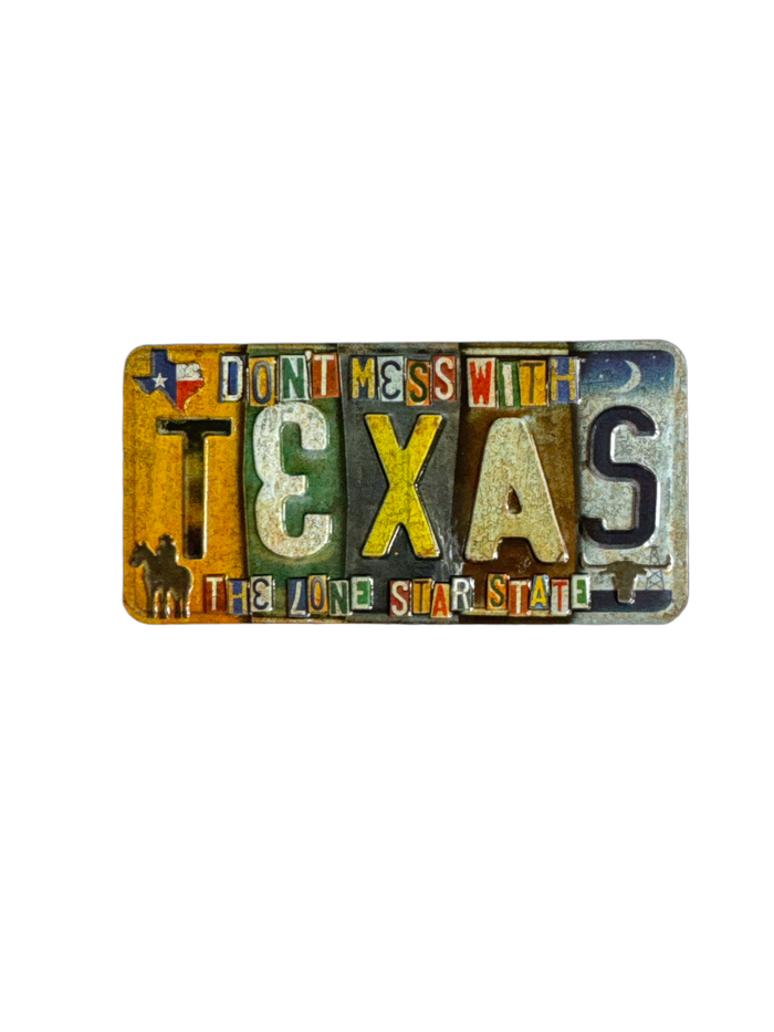 License Plate Stamped Metal Magnet - Texas