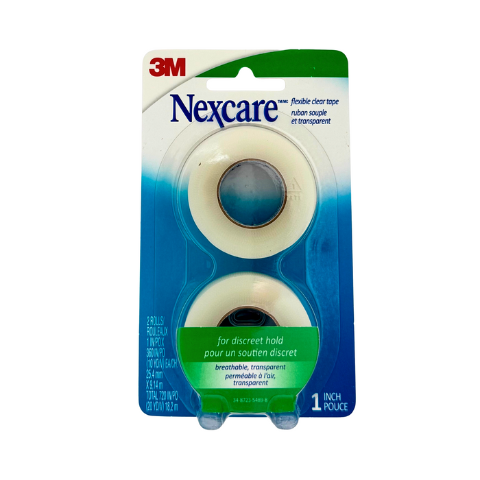 3m Nexcare 1 Inch Flexible Clear Tape 2 rolls