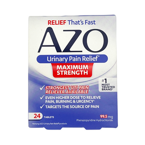 One unit of AZO Urinary Pain Relief Maximum Strength 24 tablets
