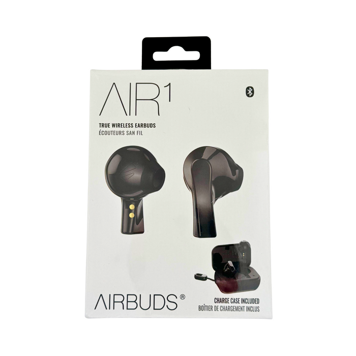 Air1 True Bluetooth Wireless Earbuds with Charging Case - Black