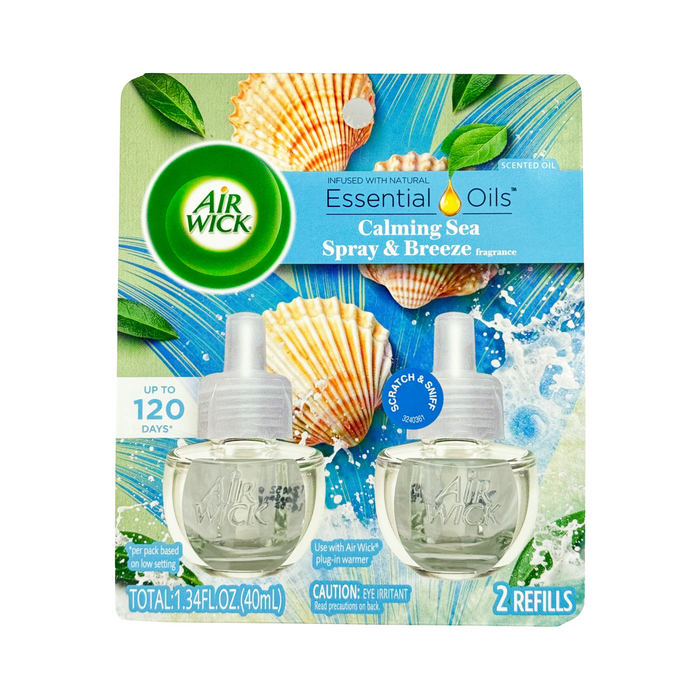 Air Wick Scented Oil Air Freshener 2 Refills - Calming Sea Spray & Breeze