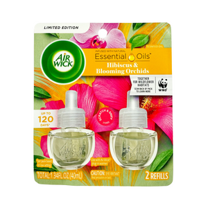 One unit of Air Wick Scented Oil Air Freshener 2 Refills - Hibiscus & Blooming Orchids