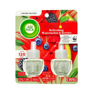 One unit of Air Wick Scented Oil Air Freshener 2 Refills - Refreshing Watermelon & Berries