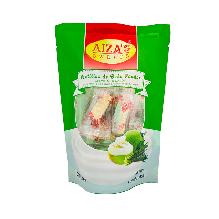Aiza's Sweets Pastillas de Buko Pandan Chewy Milk Candy 4.72 oz