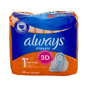 One unit of Always Classic with Wings Normal 10 pads
