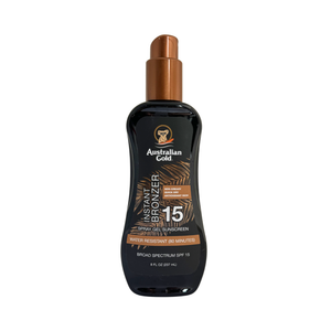 One unit of Australian Gold Instant Bronzer SPF 15 Spray Gel Sunscreen  8 fl oz