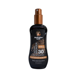 One unit of Australian Gold Instant Bronzer SPF 30 Spray Gel Sunscreen  8 fl oz