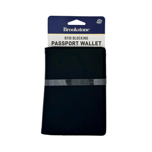 One unit of Brookstone RFID Passport Wallet - Black