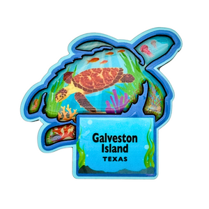 One unit of Galveston Island Texas 3D Magnet - Turtle