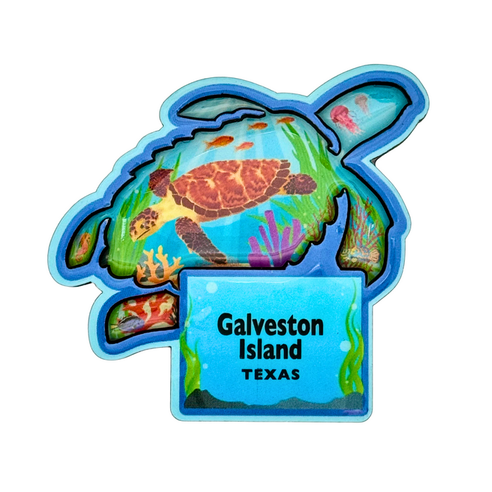 Galveston Island Texas 3D Magnet - Turtle