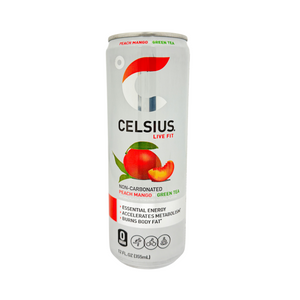 One unit of Celsius Non-Carbonated Peach Mango + Green Tea 12 fl oz