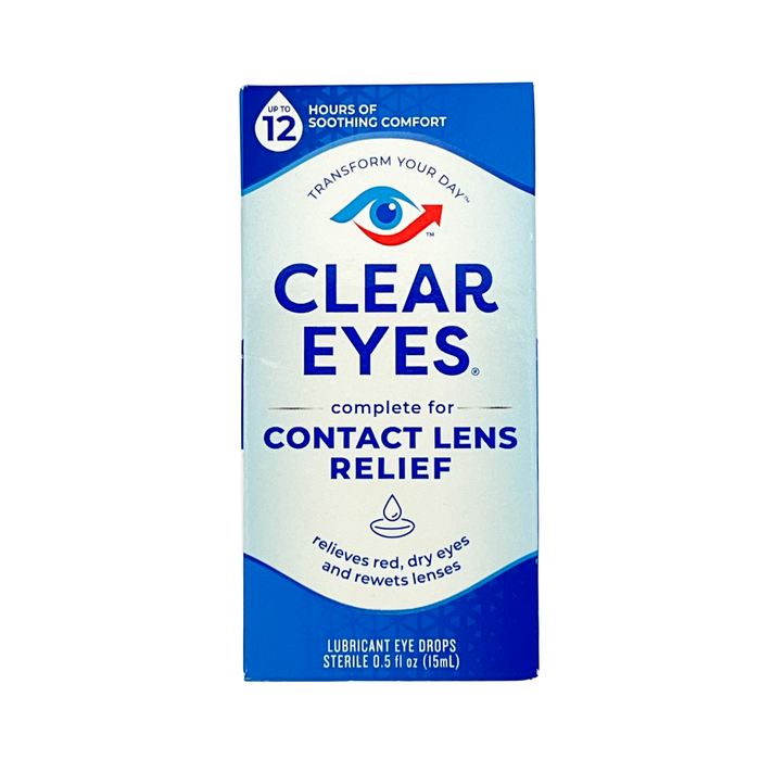 Clear Eyes Contact Lens Relief Lubricant Eye Drops 0.5 fl oz