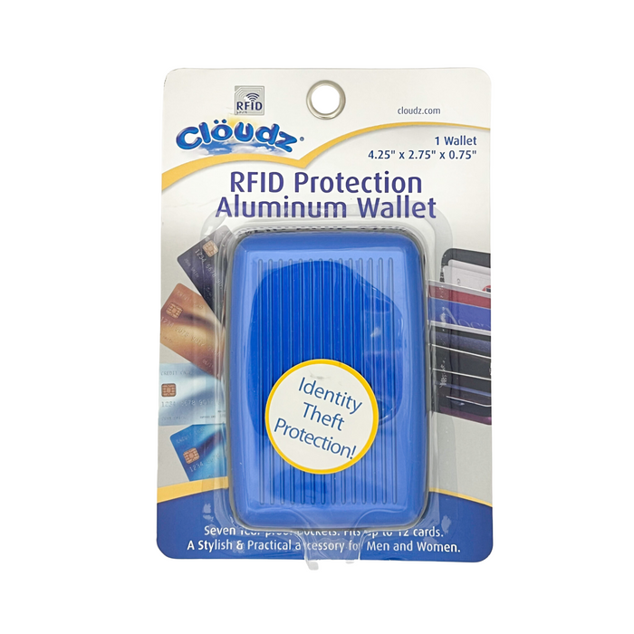 Cloudz RFID Protection Aluminum Wallet - Blue