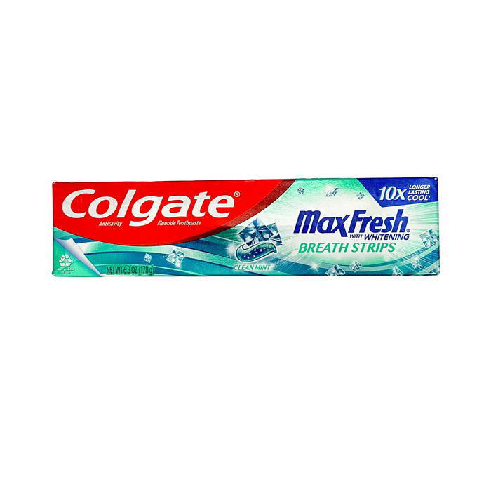 Colgate Max Fresh with Whitening Breath Strips Toothpaste 6.3 oz