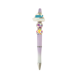 One unit of Cruise Ship Bead Pen - Two Tone Lavender/White