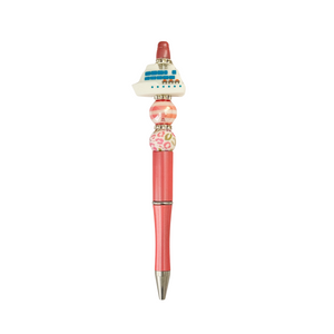 One unit of Cruise Ship Bead Pen - Coral Pink