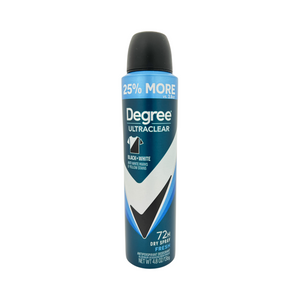 One unit of Degree Ultraclear Black + White Antiperspirant Deodorant Men Dry Spray Fresh 4.8 oz