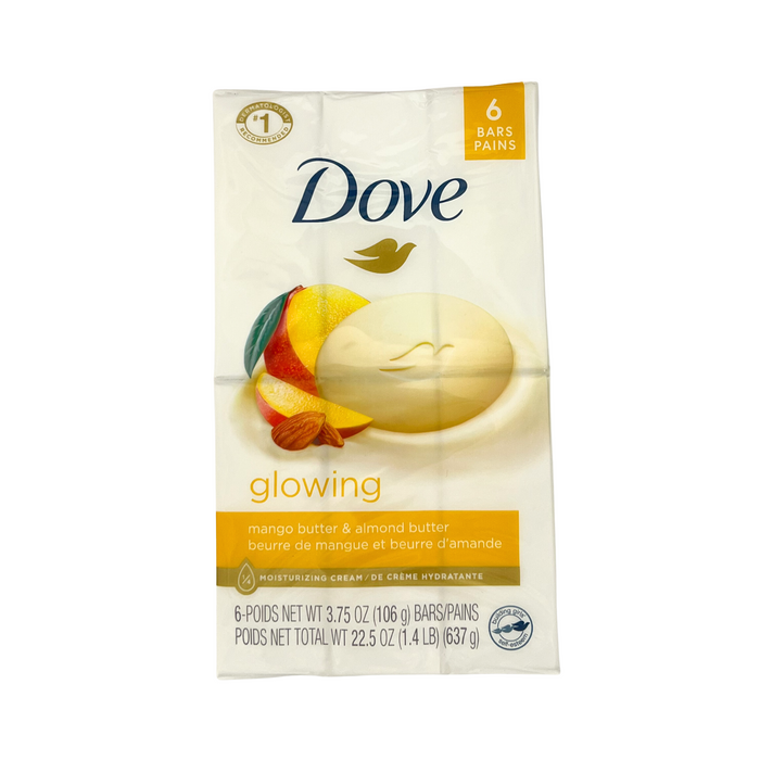 Dove Glowing Mango Butter & Almond Butter Soap Bars 6pc x 3.75 oz