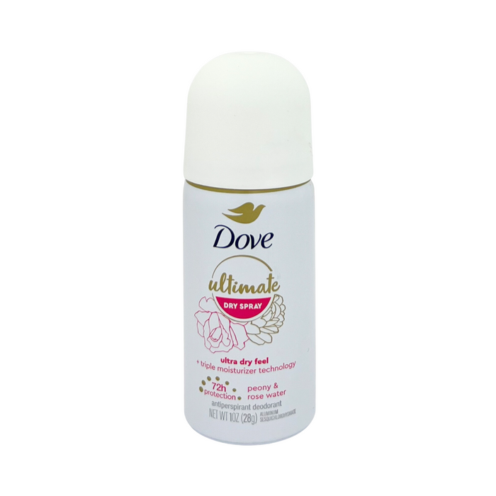 Dove Ultimate Dry Spray Peony & Rose Water 72h Antiperspirant Deodorant 1 oz
