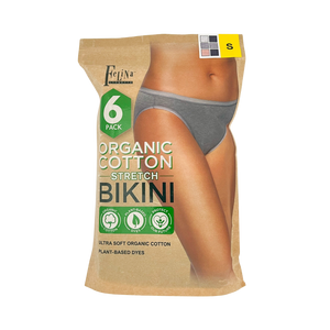 One unit of Felina Organic Cotton Stretch Bikini 6 pack - Small