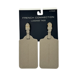 One unit of French Connection 2pk Luggage Tags - Taupe