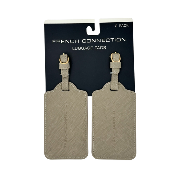 French Connection 2pk Luggage Tags - Taupe