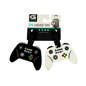 One unit of G Force 2 pc Luggage Tags - 29329 - Black/White - Game Over