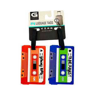 One unit of G Force 2 pc Luggage Tags - Cassette Tapes