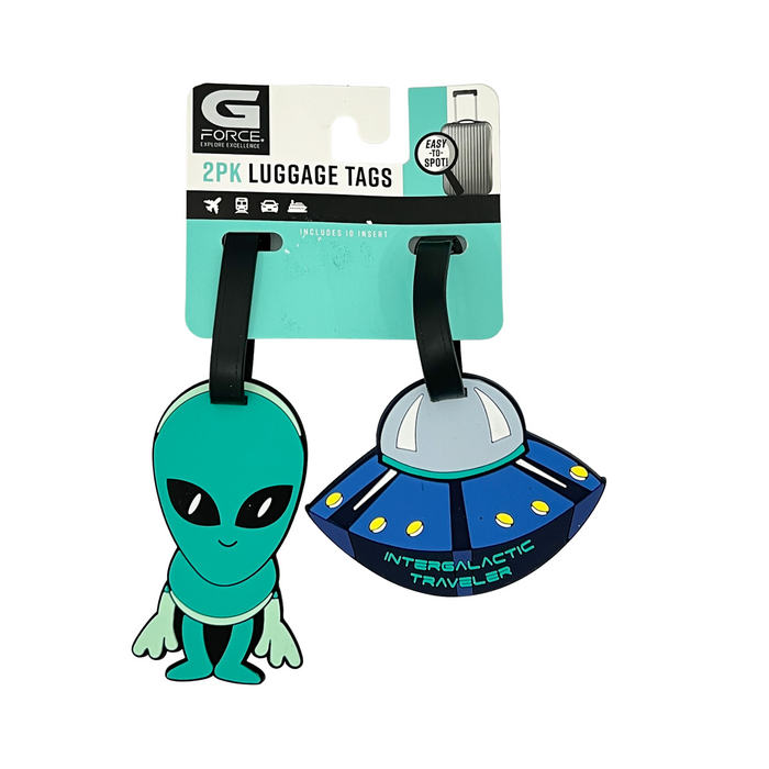 G Force 2 pk Luggage Tags Alien UFO