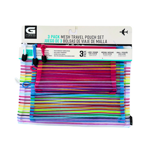 One unit of G Force 3 Pack Mesh Travel Pouch Set
