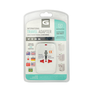 One unit of G Force International Travel Adapter - White