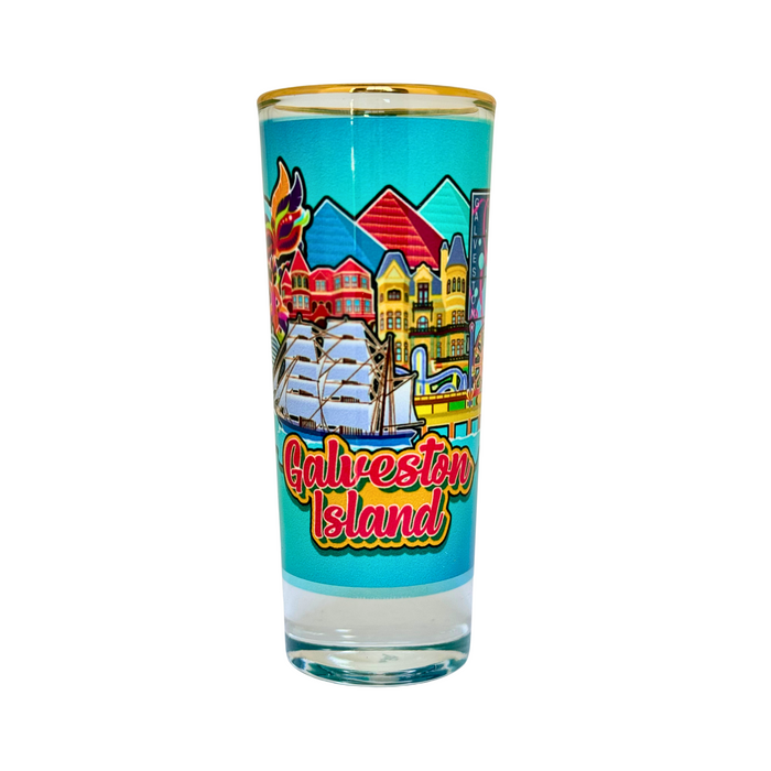 Galveston Island Texas Shooters Glass