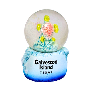 One unit of Galveston Island Texas Water Globe - Turtle - Orange/Green