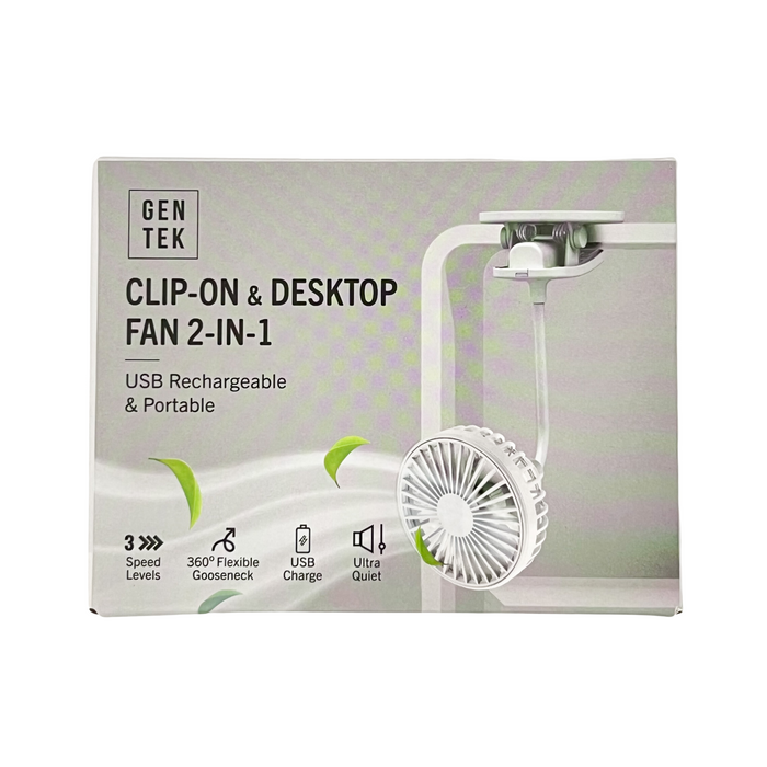 Gen Tek Cli On & Desktop Fan 2 in 1