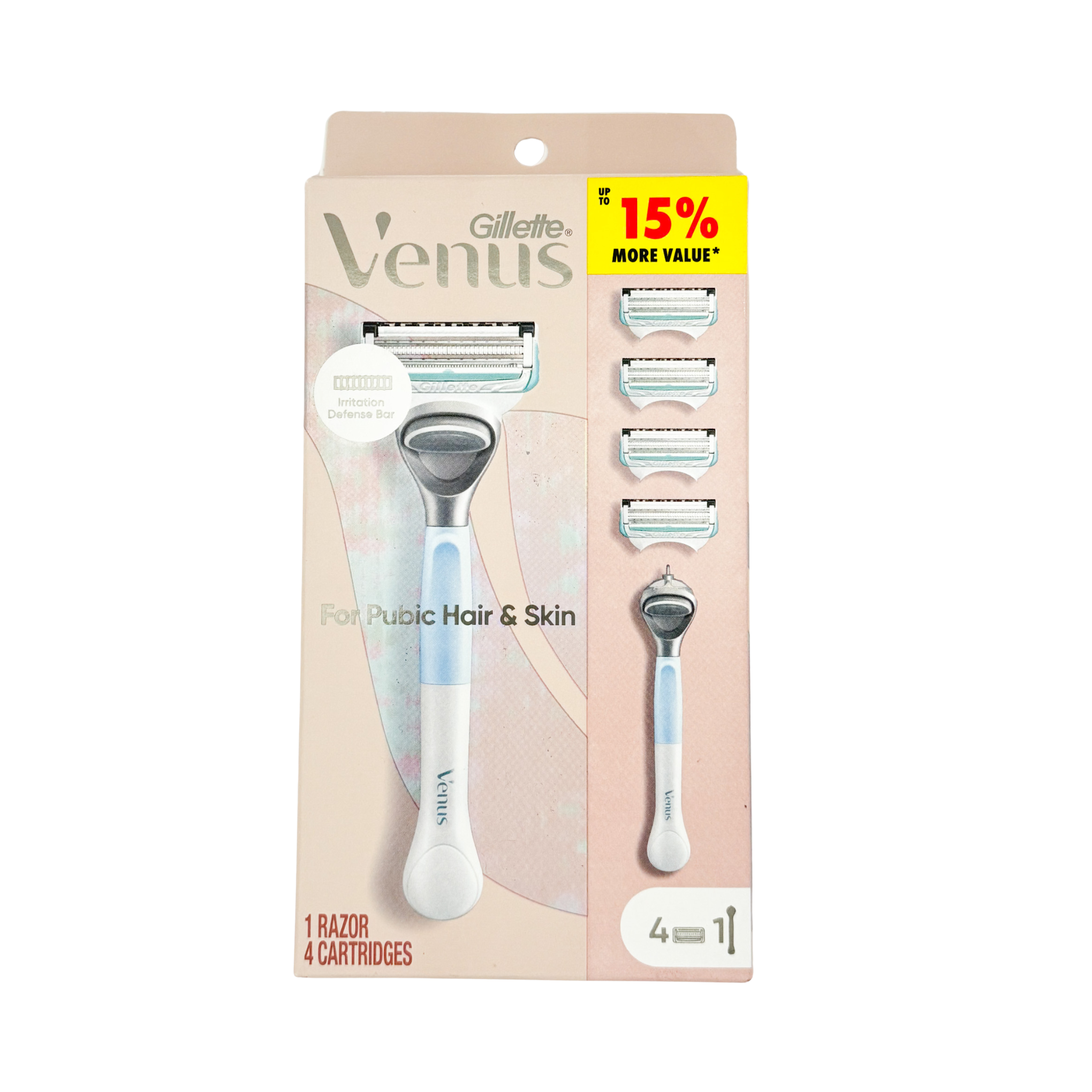 Venus Razor Cover Gillette Venus for Pubic Hair & Skin 1 Razor 4 Cartridges