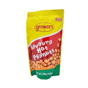 One unit of Growers Savory Hot Peanuts 9.88 oz