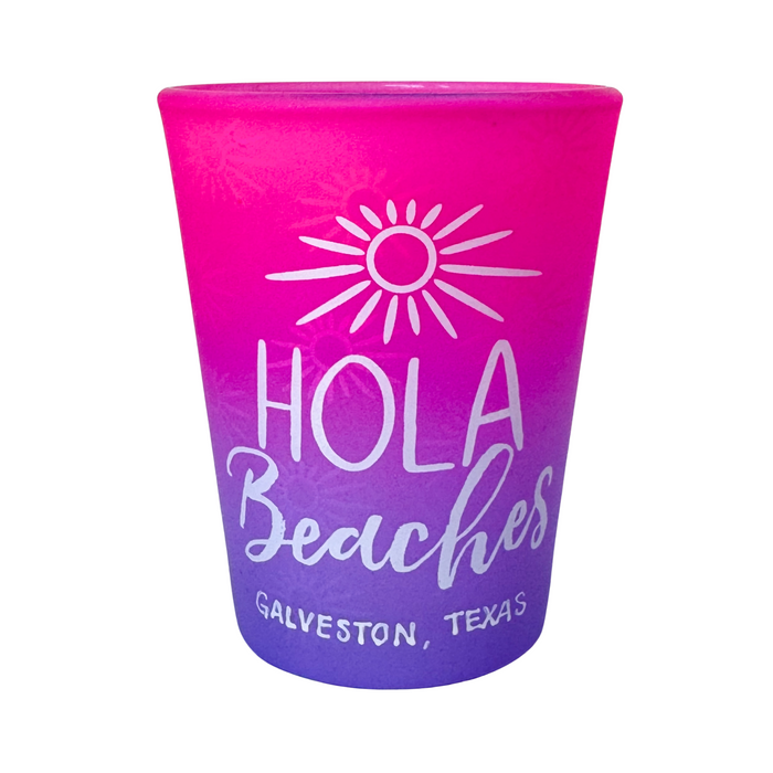 Hola Beaches Velvet Shot Glass - Galveston Texas