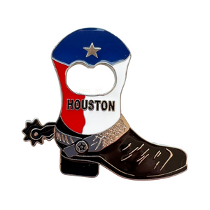 One unit of Houston Boot Magnet with Bottle Opener