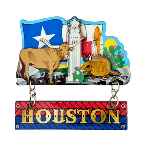 One unit of Houston Icons Theme 3D Dangle Magnet