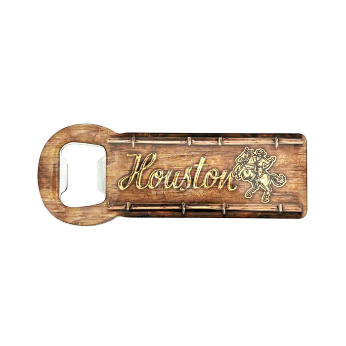 Houston Rodeo Metal Magnet with Bottle Opener