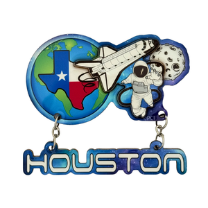 One unit of Houston Space Coast Theme 3D Dangle Magnet