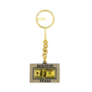 One unit of Houston Texas One Hundred Dollar Bill Swivel Keychain