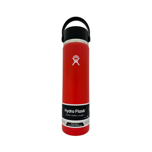 One unit of Hydroflask 24 oz Wide Mouth Water with Flex Bottle Straw Cap - Goji