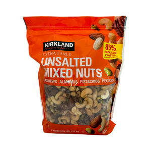 One unit of Kirkland Extra Fancy Unsalted Mixed Nuts 2.5 lbs